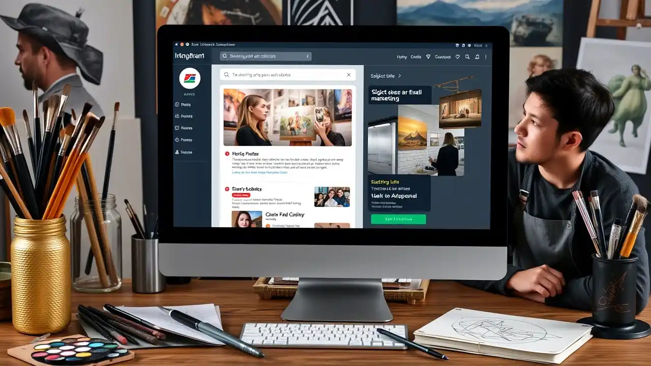 An artist promoting gallery events through email marketing for artists to increase attendance and sales  - Email Marketing Academix