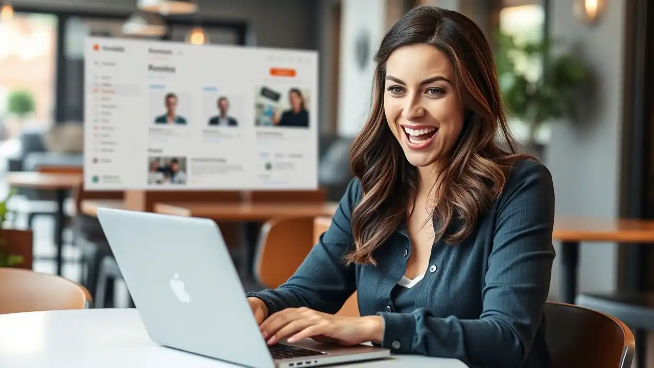 Person experiencing emotional satisfaction after a successful conversion in their email marketing funnel, celebrating results - Email Marketing Academix