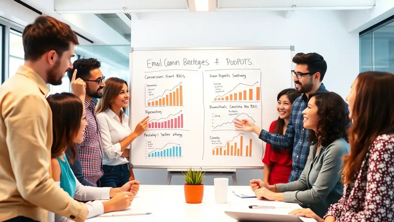 Cluttered desk with failed email marketing reports, highlighting the cost of ignoring email marketing ROI - Email Marketing Academix