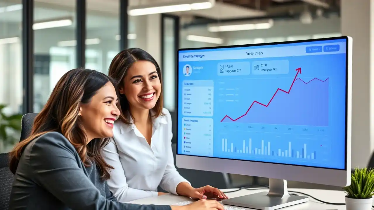 Team brainstorming on strategies to boost email marketing ROI with segmentation and A/B testing - Email Marketing Academix